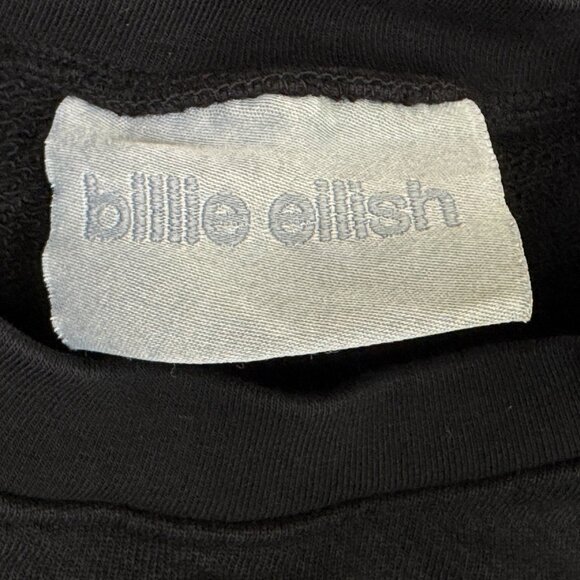 Billie Eilish Sweatshirt Adult L Happier Than Ever Tour 2022 Black Crewneck Top - Picture 3 of 9